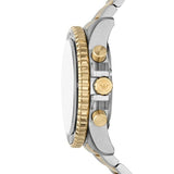 Emporio Armani World Explorer Chronograph Green Dial Two Tone Steel Strap Watch for Men - AR11695