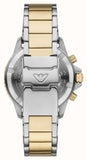 Emporio Armani World Explorer Chronograph Green Dial Two Tone Steel Strap Watch for Men - AR11695