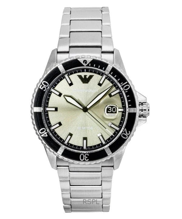 Emporio Armani World Explorer Silver Dial Silver Steel Strap Watch for Men - AR11683