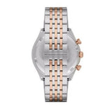 Emporio Armani Zeta Chronograph Quartz White Dial Two Tone Steel Strap Watch For Men - AR1998