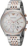 Emporio Armani Zeta Chronograph Quartz White Dial Two Tone Steel Strap Watch For Men - AR1998