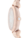 Emporio Armani Gianni T-Bar Mother of Pearl Dial Rose Gold Steel Strap Watch For Women - AR11203