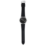 Emporio Armani Kappa Analog Quartz Black Dial Black Leather Strap Watch For Men - AR11013