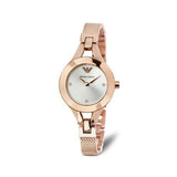 Emporio Armani Chiara Silver Dial Rose Gold Steel Strap Watch For Women - AR7362