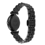 Emporio Armani Gianni T-Bar Quartz Black Mother of Pearl Dial Black Steel Strap Watch For Women - AR11268