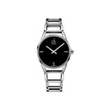 Calvin Klein Stately Black Dial Silver Steel Strap Watch for Women - K3G2312S