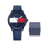 Tommy Hilfiger Denim Quartz Blue Dial Blue Rubber Strap Watch for Men - 1791322