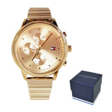 Tommy Hilfiger Blake White Dial Gold Steel Strap Watch for Women - 1781905