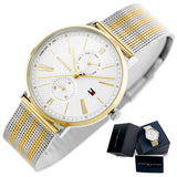 Tommy Hilfiger Jenna Quartz White Dial Two Tone Mesh Bracelet Watch for Women  - 1782074