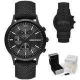 Emporio Armani Renato Chronograph Black Dial Black Nylon Strap Watch For Men - AR11457