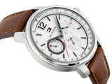 Tommy Hilfiger Landon Chronograph White Dial Brown Leather Strap Watch for Men - 1791531