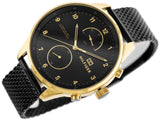 Tommy Hilfiger Chase Quartz Black Dial Black Mesh Bracelet Watch for Men - 1791580