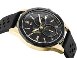 Tommy Hilfiger Austin Black Dial Black Rubber Strap Watch for Men - 1791636