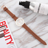 Emporio Armani Gianni T Bar Quartz Mother of Pearl White Dial Brown Leather Strap Watch For Women - AR11040