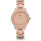 Fossil Jesse Crystal Rose Gold Dial Rose Gold Steel Strap Watch for Women - ES3020