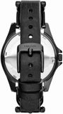 Fossil Riley Black Dial Black Leather Strap Watch for Women - ES3696