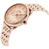 Fossil Tailor Rose Gold Dial Rose Gold Stainless Steel Strap Watch for Women - ES3713