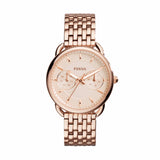 Fossil Tailor Rose Gold Dial Rose Gold Stainless Steel Strap Watch for Women - ES3713