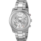 Fossil Boyfriend Multifunction Silver Dial Silver Steel Strap Watch for Women - ES3883