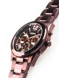 Fossil Perfect Boyfriend Multifunction Maroon Dial Maroon Steel Strap Watch for Women - ES4110