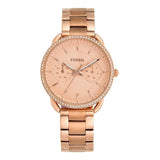 Fossil Tailor Rose Gold Dial Rose Gold Steel Strap Watch for Women - ES4264