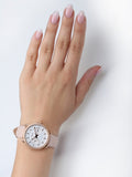 Fossil Tailor Quartz White Dial Pink Leather Strap Watch for Women - ES4393