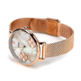 Fossil Jacqueline Three-Hand White Dial Rose Gold Mesh Bracelet Watch for Women - ES4534