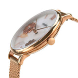 Fossil Jacqueline Three-Hand White Dial Rose Gold Mesh Bracelet Watch for Women - ES4534