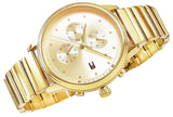 Tommy Hilfiger Blake White Dial Gold Steel Strap Watch for Women - 1781905