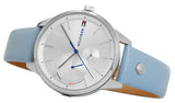 Tommy Hilfiger Brooke Silver Dial Blue Leather Strap Watch for Women - 1782023