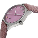 Gucci G-Timeless Pink Mother of Pearl Dial Pink Leather Strap Watch For Women - YA126586