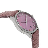 Gucci G-Timeless Pink Mother of Pearl Dial Pink Leather Strap Watch For Women - YA126586