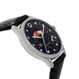 Gucci G-Timeless Moonphase Black Dial Black Leather Strap Watch For Men - YA1264045