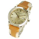 Burberry The City Gold Dial Brown Leather Strap Watch for Women - BU9133