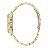 Guess Sugarrush Quartz Multicolor Dial Gold Steel Strap Watch For Women - GW0258L1