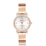 Coach Delancey White Dial Rose Gold Steel Strap Watch for Women - 14502355