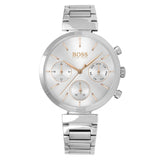 Hugo Boss Flawless Silver Dial Silver Steel Strap Watch for Women - 1502530