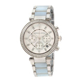 Michael Kors Parker White Dial Two Tone Steel Strap Watch for Women - MK6138