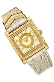 Versace DV-25 Gold Dial Off White Leather Strap Watch for Women - VQF030015