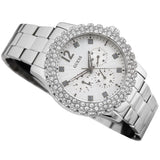 Guess Dazzler Diamonds Silver Dial Silver Steel Strap Watch for Women - W0335L1