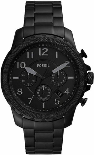 Fossil Bowman Chronograph Black Dial Black Steel Strap Watch for Men - FS5603