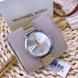 Michael Kors Silver Dial Two Tone Steel Strap Watch for Women - MK3679