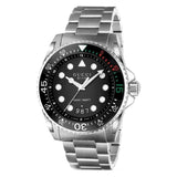 Gucci Dive Snake Black Dial Silver Steel Strap Watch For Men - YA136218