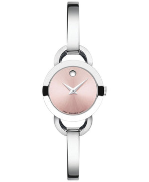 Movado Rondiro 22mm Pink Dial Stainless Steel Watch For Women - 0606797