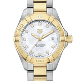 Tag Heuer Aquaracer Quartz Diamonds Mother of Pearl Dial Two Tone Steel Strap Watch for Men - WBD1422.BB0321