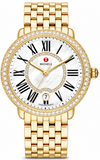 Michele Serein Silver Dial Gold Steel Strap Watch for Women - MWW21B000031