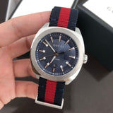 Gucci GG2570 Quartz Blue Dial Blue & Red Nylon Strap Watch For Men - YA142304