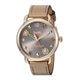 Coach Delancey Grey Dial Brown Leather Strap Watch for Women - 14502797