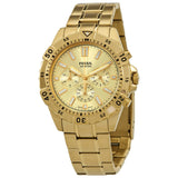 Fossil Garrett Chronograph Gold Dial Gold Steel Strap Watch for Men - FS5772