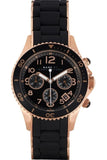 Marc Jacobs Rock Chronograph Black Dial Black Silicone Steel Strap Watch for Women - MBM2553